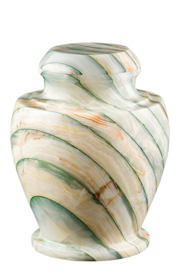 Large/Adult 220 Cubic Inch Green Carpel Onyx Funeral Cremation Urn for Ashes