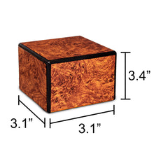 Load image into Gallery viewer, Society Burl 34 Cubic Inches Small/Keepsake Wood Box Cremation Urn for Ashes
