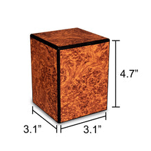 Load image into Gallery viewer, Society Burl 48 Cubic Inches Small/Keepsake Wood Box Cremation Urn for Ashes
