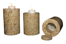 Load image into Gallery viewer, Small/Keepsake 9.5 Cubic Inch Fossil Stone Tea Light  Marble Cremation Urn

