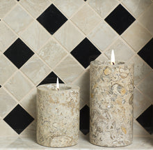 Load image into Gallery viewer, Small/Keepsake 9.5 Cubic Inch Fossil Stone Tea Light  Marble Cremation Urn
