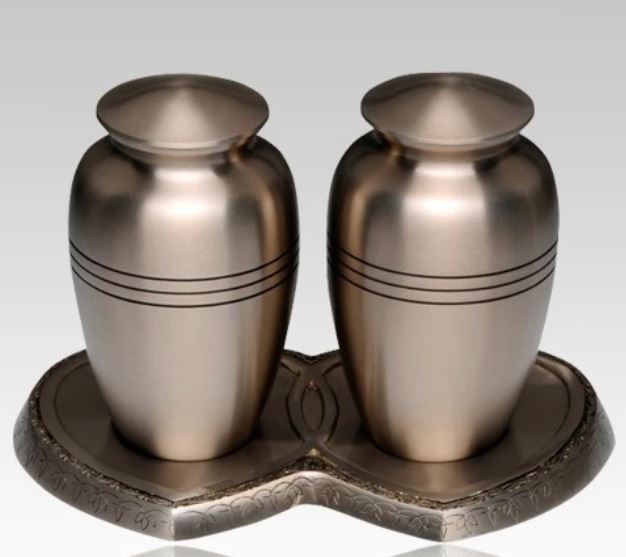 XLarge/Companion 400 Cubic Inch Brass Classic Pewter Funeral Cremation Urn