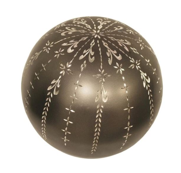 Large/Adult 200 Cubic Inch Brass Etched Metal Sphere of Life Cremation Urn