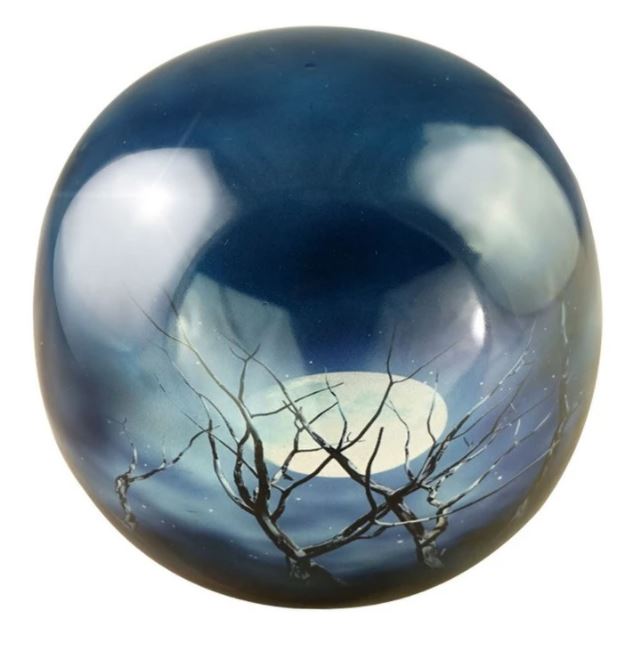 Large/Adult 200 Cubic Inch Brass Midnight Moon Sphere of Life Cremation Urn