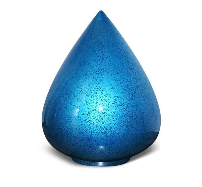 Large/Adult Teardrop Fiberglass Funeral Cremation Urn in Blue - Holds up to 210 Cubic Inches