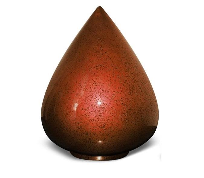 Large/Adult Teardrop Fiberglass Funeral Cremation Urn in Brown - Holds up to 210 Cubic Inches