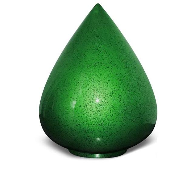 Large/Adult Teardrop Fiberglass Funeral Cremation Urn in Green - Holds up to 210 Cubic Inches