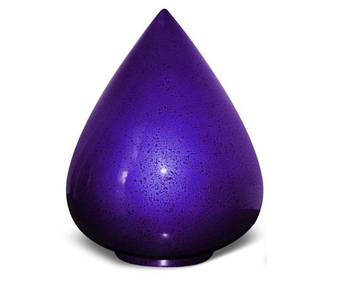 Large/Adult Teardrop Fiberglass Funeral Cremation Urn in Purple - Holds up to 210 Cubic Inches
