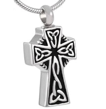 Load image into Gallery viewer, Celtic Cross Stainless Steel Funeral Cremation Urn Pendant w/Chain for Ashes
