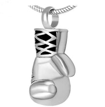 Load image into Gallery viewer, Boxing Gloves Stainless Steel Funeral Cremation Urn Pendant w/Chain for Ashes

