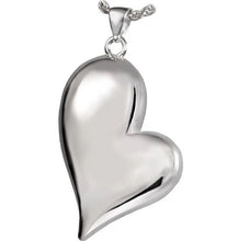 Load image into Gallery viewer, Dew Heart Stainless Steel Funeral Cremation Urn Pendant w/Chain for Ashes
