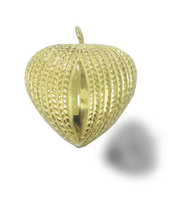 My Heart 24k Gold Plated Sterling Silver Funeral Cremation Urn Pendant w/Chain