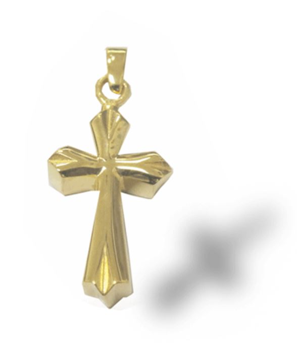 Gold Plated Sterling Silver Elegant Cross Cremation Urn Pendant w/Chain