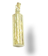 Load image into Gallery viewer, 24k Gold Plated Sterling Silver Etched Cylinder Cremation Urn Pendant w/Chain
