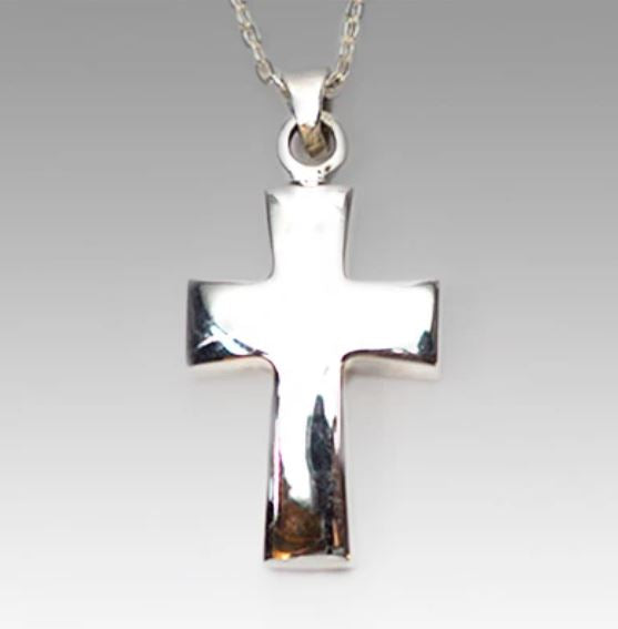 Sterling Silver Polished Funeral Cremation Urn Pendant w/Chain for Ashes