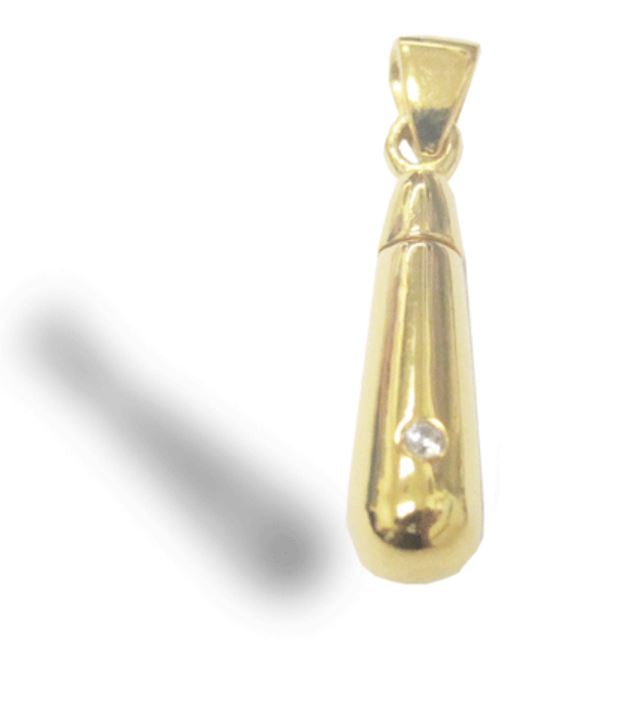 Loving Teardrop 24k Gold Plated Sterling Silver Cremation Urn Pendant w/Chain