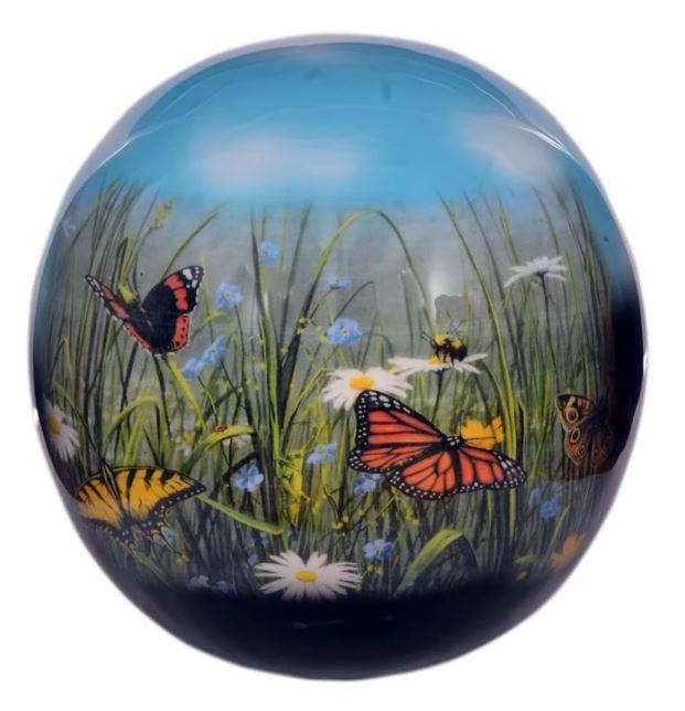 Large/Adult 200 Cubic Inch Brass Eternal Butterfly Sphere of Life Cremation Urn