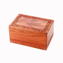 Load image into Gallery viewer, Large/Adult 200 Cubic Inch Rosewood Tree Border Funeral Cremation Urn for Ashes
