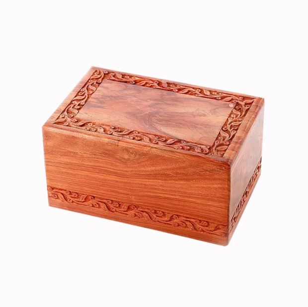 Large/Adult 200 Cubic Inch Rosewood Tree Border Funeral Cremation Urn for Ashes