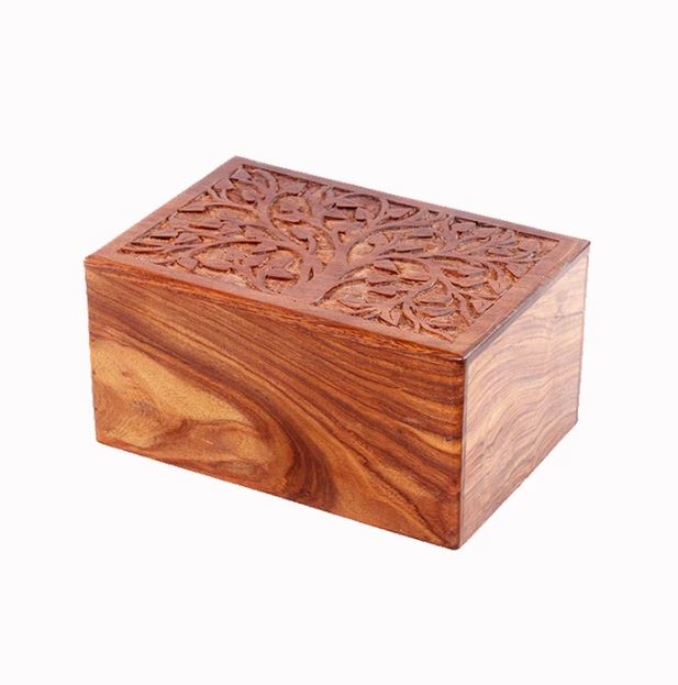 Large/Adult 200 Cubic Inch Rosewood Real Tree Funeral Cremation Urn for Ashes