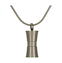 Load image into Gallery viewer, Stainless Steel Pewter Hourglass Cremation Pendant w/chain
