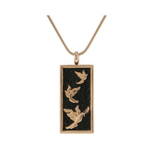 Load image into Gallery viewer, Stainless Steel Rose Embossed Doves Funeral Cremation Pendant w/chain
