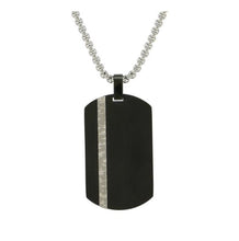 Load image into Gallery viewer, Stainless Steel Onyx Tag Funeral Cremation Pendant w/chain
