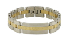 Load image into Gallery viewer, Stainless Steel/14K Gold Plated Pewter Funeral Cable Link Bracelet
