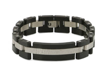 Load image into Gallery viewer, Stainless Steel Onyx Funeral Cable Link Bracelet for Ashes
