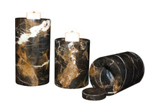 Load image into Gallery viewer, Small/Keepsake 9.5 Cubic Inch King Gold Tea Light  Marble Cremation Urn
