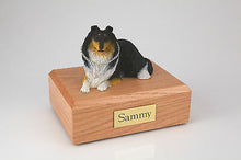 Load image into Gallery viewer, Tri-color Collie Pet Funeral Cremation Urn Avail in 3 Different Colors &amp; 4 Sizes
