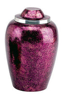 Load image into Gallery viewer, Small 87 Cubic Ins Burgundy Alloy Funeral Cremation Urn for Ashes w/Velvet Pouch
