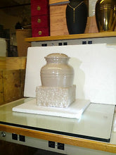 Load image into Gallery viewer, Cream  Color, Adult Funeral Cremation Urn made out of a block of Solid Marble
