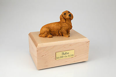 Brown Dachshund Pet Funeral Cremation Urn Avail in 3 Different Colors & 4 Sizes
