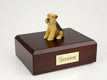 Load image into Gallery viewer, Airedale Terrier Pet Funeral Cremation Urn Avail in 3 Different Colors &amp; 4 Sizes
