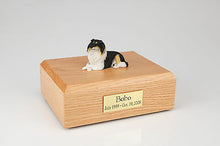 Load image into Gallery viewer, Tri-color Collie Pet Funeral Cremation Urn Avail in 3 Different Colors &amp; 4 Sizes
