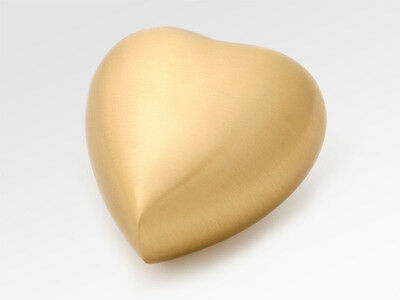 Bronze Finished Permanent Brass Heart Shaped Keepsake Funeral Cremation Urn