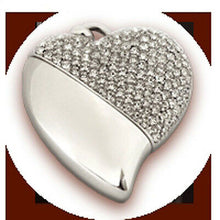 Load image into Gallery viewer, Heart Shaped w. Crystal Design, USB Brass Funeral Cremation Urn Pendant Necklace
