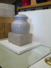 Load image into Gallery viewer, White Colored, Adult Funeral Cremation Urn made out of a block of Solid Marble
