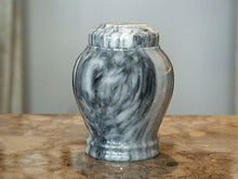 Load image into Gallery viewer, Embrace Cashmere Gray Marble Funeral Cremation Urn Keepsake, 15 Cubic Inches
