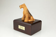 Load image into Gallery viewer, Airedale Terrier Pet Funeral Cremation Urn Avail in 3 Different Colors &amp; 4 Sizes
