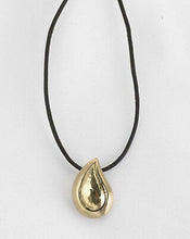 Load image into Gallery viewer, Tear Drop Shaped, Brushed Brass Funeral Cremation Urn Pendant for Ashes
