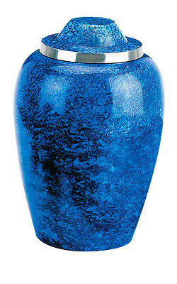 Cobalt Blue Alloy Adult Funeral Cremation Urn W. Pouch, Other Sizes Available