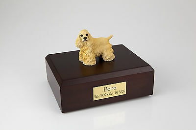 Blonde Cocker Spaniel Pet Funeral Cremation Urn Avail in 3 Diff Colors & 4 Sizes