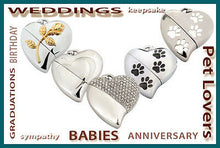 Load image into Gallery viewer, Heart Shaped w. Silver Design, USB Brass Funeral Cremation Urn Pendant Necklace
