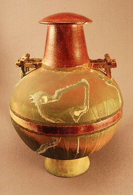 RAKU Unique Ceramic Individual Adult Funeral Cremation Urn #A008