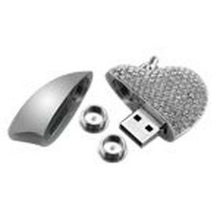 Load image into Gallery viewer, Heart Shaped w. Silver Design, USB Brass Funeral Cremation Urn Pendant Necklace
