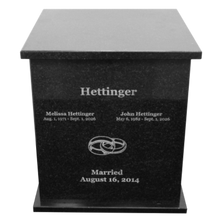 Load image into Gallery viewer, Extra-Large/Companion 500 Cubic Inch Black Granite Cremation Urn for Ashes
