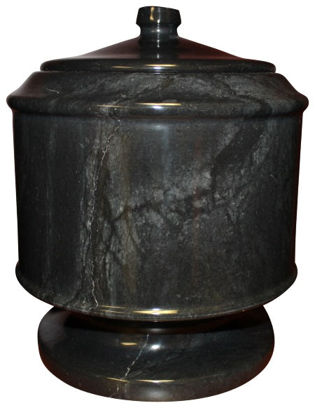 Lasting Tribute Black Colored Ebony Marble Funeral Cremation Pet Urn
