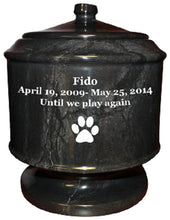 Load image into Gallery viewer, Lasting Tribute Black Colored Ebony Marble Funeral Cremation Pet Urn
